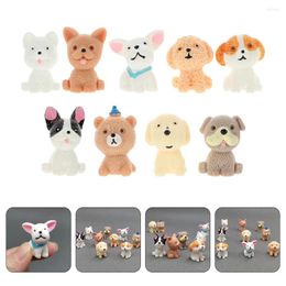 Decorative Figurines 9pcs Miniature Dog Animal Figures Puppy Realistic Micro Landscape Ornament