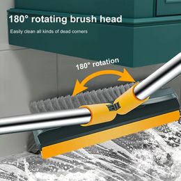 Floor And Wall Corner Cleaning Brush Bathtub Ceramic Tile 180 Rotating Brush Head Long Handle Bathroom And Kitchen Cleaning Tool