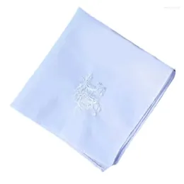 Bow Ties 28x28CM Embroidery Handkerchief Towel For Adult Square Bandanas MultiUse Face Man Sweat Wipe Pocket Hankie