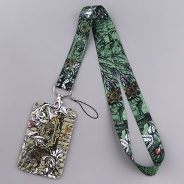 Art Painting Card Holder Mural Neck Strap Lanyards Keychain ID Bus Card Cover Pass Hang Rope Lariat Keyrings Lanyard Accessories