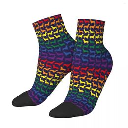 Men's Socks Rainbow Dachshund Flag Ankle Male Mens Women Winter Stockings Printed