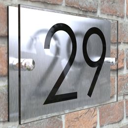 Personalised custom Floating House Number Street Name Plate Wall Plaques Room Decor 3D Acrylic & Aluminium House signs OutDoor