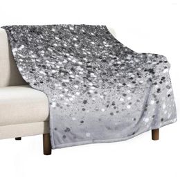 Blankets Soft Silver Grey Glitter #1 (Faux - Pography) #shiny #decor #art Throw Blanket Decorative