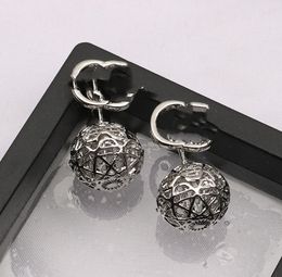 All-Match One Style for Dual-Wear Personalized Ear Studs Round Hollow Fashionable Temperamental All-Match Ear Rings