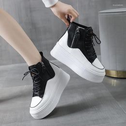 Casual Shoes Autumn Women's High Top Sneakers Outdoor Winter Keep Warm Plus Velvet Platform For Women Increase Height