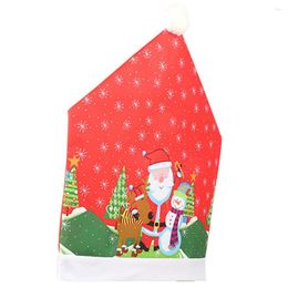 Chair Covers Christmas Cover Red Santa Claus Hat Dining Xmas Ornament Home Decor Year Decoration 2024