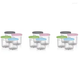 Storage Bottles 12X Ice Cream Pints Cup Containers With Lids For Ninja Creami NC301 NC300 NC299AMZ Series