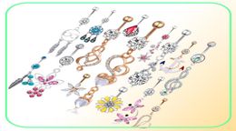 dangle belly ring wholes 20pcs mix style navel button piercing body Jewellery barbell3208087