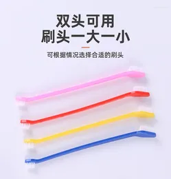 Dog Apparel Pet Long Handle Double Head Toothbrush Cleaning Teeth Cat 1000pcs/set