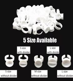 100Pcs Tattoo Ink Ring Cup Ink Holder For Permanent Makeup Tattoo Makeup Holding Pigments and Eyelash glue holder ring cups4028264