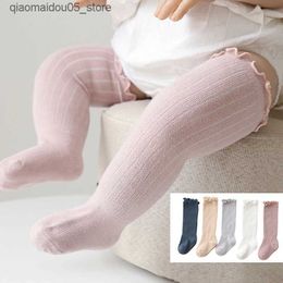Kids Socks Baby Socks Girl Anti slip Baby Cute Knee High Socks Childrens Mather Childrens Princess Cotton Long Socks Baby Accessories Q240413
