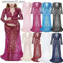 Maternity Dresses Fashion maternity photography props Maxi maternity dress lace maternity dress floral photography photos Summer maternity dress Plus Q240413