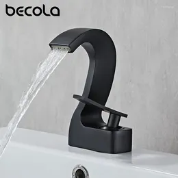 Bathroom Sink Faucets Becola Black Basin Taps Single Lever And Cold Brass Water Mixer Tap