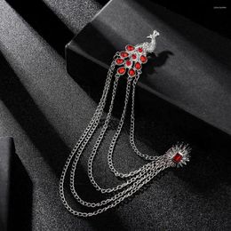 Brooches Creative Tassel Ceremony Banquet Peacock Corsage Alloy Clothing Accessory Men Brooch Fashion Jewellery Vintage