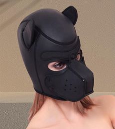 2019 New Soft Padded Rubber Neoprene Puppy Cosplay Role Play Dog Mask Full Head with Ears26435254085238