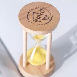 Wooden Hourglass Timer Colorful Sandglasses Sand Timer 5 Minutes Sand Clock for Game Classroom Home Office Kids Birthday