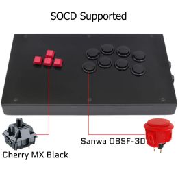 Joysticks RACJ800K Keyboard Buttons Arcade Joystick Fight Stick For PS4/PS3/PC Sanwa OBSF30 Cherry MX Black