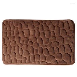 Bath Mats Memory Foam Bathroom Rug Super Absorbent Cobblestone Embossed Easy To Use Minimalist Anti-Slip Mat