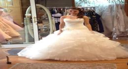 New Ruffled Tiered Wedding Dress Sweetheart Custom Made Organza Elegant Lace up Back vestido novia Ball Gown Bridal Gowns1022335