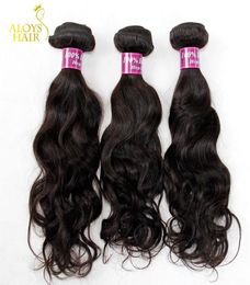 Indian Water Wave Wavy Virgin Hair Weave Bundles 3Pieces Lot Unprocessed Raw Virgin Indian Remy Natural Wave Wavy Human Hair Weave6112619