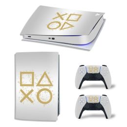 Stickers GAMEGENIXX PS5 Digital Edition Skin Sticker Geometry Removable Cover PVC Vinyl for PS5 Console and 2 Controllers