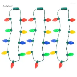 Party Decoration 11UA Christmas Light Up Necklace Bundle Colourful Led Lights Bulbs For 2024 Year Holiday Celebrations