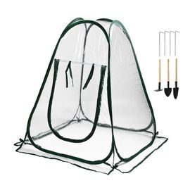 Small Greenhouse for Outdoors Winter Portable Mini Planter House Transparent Greenhouse Tent with Zipper Gardening Plant Flower