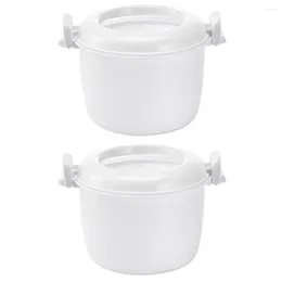 Dinnerware 2 Pcs Microwave Vegetable Steamer Rice Cooker For Making Tool Oven Practical Cookware Containers Home Supply Portable