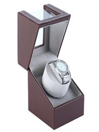 Automatic Single Watch Winder for Automatic watches with Super Quiet Motor in Hard Shell and Black Coffee Colour PU Leather Box DUA9408104