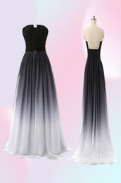 2018 New Gradient Prom Dresses With Long Chiffon Plus Size Beaded Ombre Evening Formal Party Gown9054906