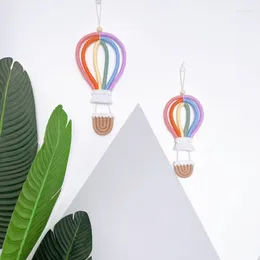 Decorative Figurines Woven Air Balloon Rainbow Pendant Art Crafts Party Decoration Supplies For Indoor Outdoor Garden Yard