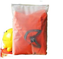 100pcs 24x35cm Zip lock Zipper Top frosted plastic bags for clothing TShirt Skirt retail packaging Customised logo printing9072877