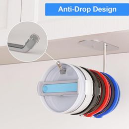 Universal Lid Hanger Under-cabinet Tumbler Lid Organizer Self-adhesive Anti-drop Design for Clutter-free Kitchen Cabinets