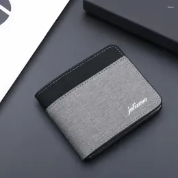 Wallets Men Fashion Canvas Wallet Short Purse Case Bag Black/blue/gray Card Holder Male Money 2024 Bank