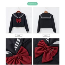 Black Schoolgirl Uniform Japanese Class Navy Sailor School Uniforms Students Clothes For Girls Anime Sailor JK Navy Suit S-2XL