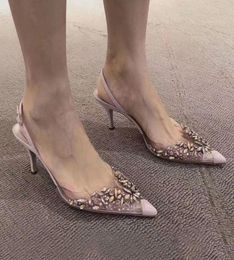 bride shoes woman pointed toe med heels jewel kittens dress shoes women back strap sandals shallow kitten heels2164216