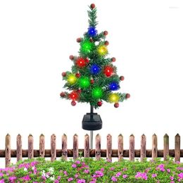 Party Decoration Solar Prelit Christmas Tree 2 Lighting Modes Waterproof Patio Light With 4 LED Colours Landscape Path Lights For Driveway