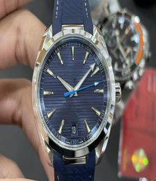 VSF mens watch 150M Master CAL A8900 Automatic 41mm Blue Textured Dial Stainless Steel Bracelet 22010412103002 Super Edition 8124062