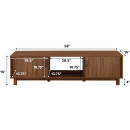 Modern Fluted-Door Low Stand for TVs Up to 80 Inches Tv Table 70 Inch Tv Stand Living Room Furniture Mocha Cabinet Stands Home