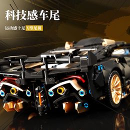 Technical Famous Black Gold Racing Car Assembly Building Blocks Expert Speed Vehicle Model Bricks Toys for Boys Gifts Decoration