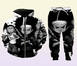 Release New MenWomens boondocks Funny 3D Print Fashion Tracksuits Pants Zipper Hoodie Casual Sportswear L0156851395