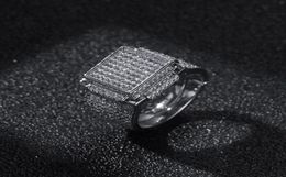 Mens Diamond Stones Iced Out Rings High Quality Fashion Gold Silver Ring Hip Hop Jewelry8617393