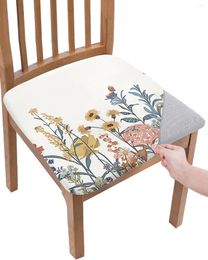 Chair Covers Flower Retro Hand Painted Elasticity Cover Office Computer Seat Protector Case Home Kitchen Dining Room Slipcovers