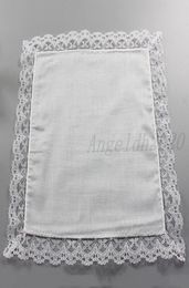 25cm White Lace Thin Handkerchief 100 Cotton Towel Woman Wedding Gift Party Decoration Cloth Napkin DIY Plain Blank Handkerchief5149165