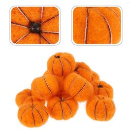 Decorative Flowers 12 Pcs Christmas Wool Felt Pumpkin Tree Decorations Balls Xmas Hanging Ornament Squash