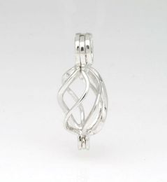 925 Silver ed Cage Locket Sterling Silver Pearl Crystal Gem Bead Cage Pendant Mounting for DIY Fashion Jewellery Charms2897125