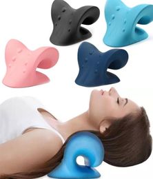 Neck Shoulder Stretcher Relaxer Cervical Chiropractic Traction Device Pillow for Pain Relief Cervical Spine Alignment Gift Adjust 6224304