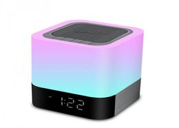 Wireless Bluetooth Speaker Portable HIFI Stereo Subwoofer Speakers With Led Light Lamp and Alarm Clock AUX MUSKY DY28 Plus1653370