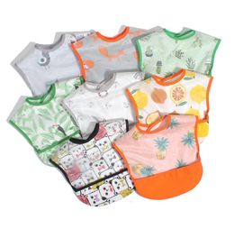 8 Designs Baby EVA Waterproof Lunch Bibs Cartoon Fruits Printing Infants Bibs Boys Girls Feeding Burp Cloths Bibs Apron1199194