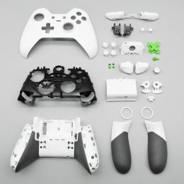 Cases For Xbox One Elite Series 1 Controller White Full Replacement Shell Top Bottom Case Rail Panel LT RT LB RB Buttons Repair Parts